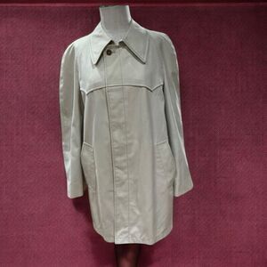 Vintage 70s London Fog Light Beige Trench Coat Top Coat Rain Jacket Men 40R